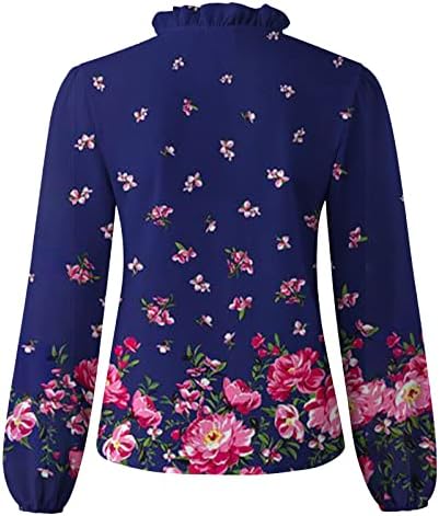 Amikadom Girls s dugim rukavima 2023 odjeća V izrez Graphic Lounge Peplum bluza Tee Jesen ljetni tee za žene H8 H8