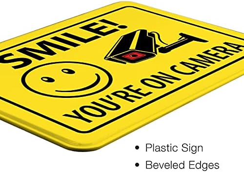 Excallo Global Products Smile Sigurnosni natpisna znaka - 5 x7 plastični znakovi za poduzeća s laganim ljepljivim trakama