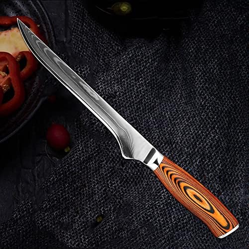 Kuhinjski setovi noža, 5pcs kuhinjski nož noža za nož VG 10 Damask čelični kuhinjski mesni Cleaver Chef Santoku Utility Noževi Drvena