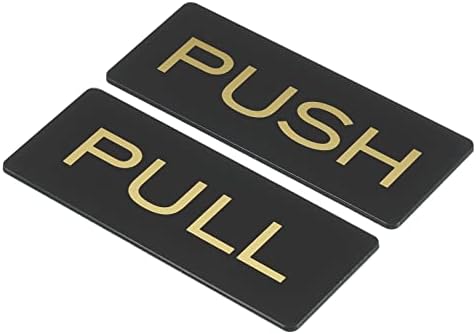 Patikil Push Povucite znak vrata, 8 pakovanja samoljepljivi pravokutni akrilni naljepnica naljepnica zida za uredsku trgovinu, crna
