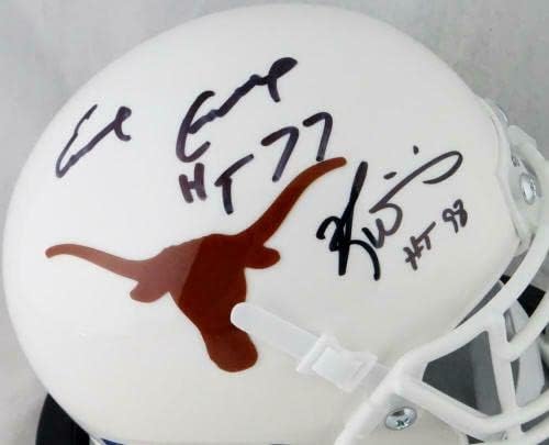 Earl Campbell Ricky Williams potpisao Longhorns Schutt Mini šlem W / HT JSA W Mini šlemovi sa visokim autogramom za koledž