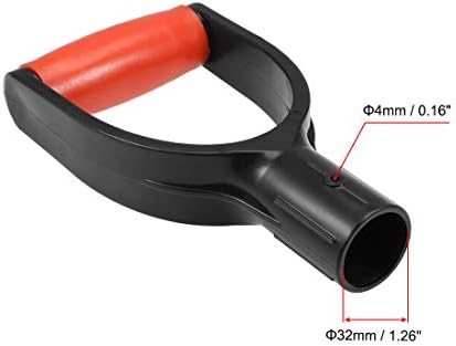 Uxcell lopata d ručka za držanje, 32mm Unutrašnji prečnik PVC za kopanje alata za grabljenje Crvena ručka