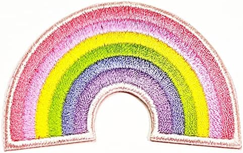 Kleenplus Cartoon Kids Patch Pastel Rainbow vezena značka gvožđe na šiju na amblemu za jakne farmerke pantalone ruksaci odeća naljepnica