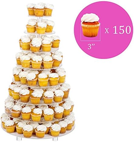 JUSALPHA® 8 Tier Wedding Party Akrilni okrugli tort stalci / cupcake postolje Toranj / desertni štand / slastičarski položaj Pleatter