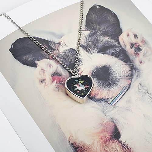 Ogrlica od sirene i jednoroga urne za kućne ljubimce kremiranje Privezak za srce spomen-uspomena nakit za pse mačke pepeo žene