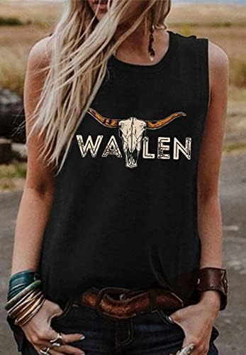 Western Country Music Tank Tops Žene Vintage Grafički Cowgirl Shirt Ljeto Rukav Kauboj Rodeo Tenk Prsluk