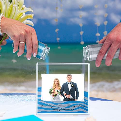 Ceremonija ceremonije pijeska za vjenčanje uključuje čistu akrilno jedinstvo Sand ceremonija sa pijeskom Foto okvir 2 pakovanje pijeska