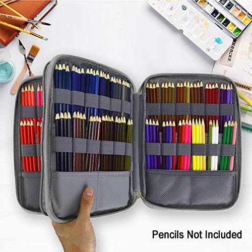 YOUSHARES 192 slota boji pernica, velikog kapaciteta olovka držač olovka torba organizator sa patentnim zatvaračem za Prismacolor