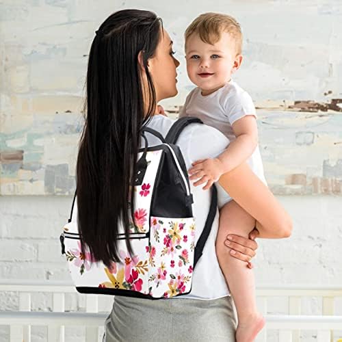 Akvarel cvjetni uzorak pelena ruksacke Baby Nappy Promjena torbe s više funkcija Veliki kapacitet Putna torba