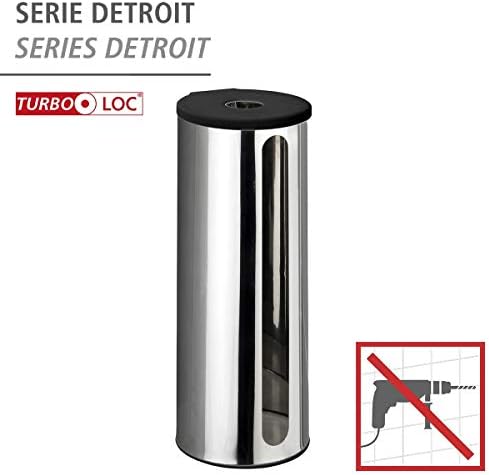 Wenko 23356100 Turbo-Loc Toaletni papir, Detroit, nehrđajući čelik, sjajni, 13,5 x 36 x 14 cm