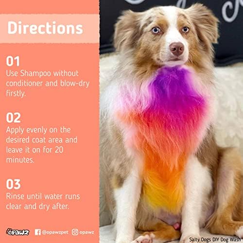 Opawz polu-stalna boja za kosu, pigmentni bok za pse za pse, netoksična boja za pse za pse, mačke i sve kućne ljubimce mogu se okupati