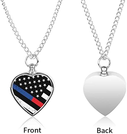 Policijska i vatrogasna američka zastava ogrlica za kućne ljubimce personalizirani držač pepela privjesak za uspomenu na srce Memorijalni