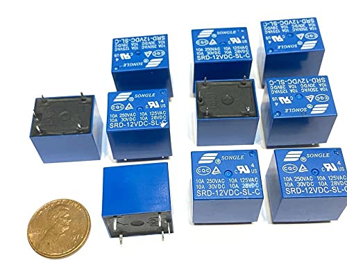 10 kom plave 10a 5 pinova SRD PCB relej snage SRD-12VDC-SL-C B13
