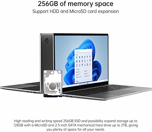 AllDocube GTBOOK 15 Laptop 12GB RAM 256GB SSD, 15.6 Računari sa Windows 11, Celeron N5100, prednji 2 MP, Bluetooth 5.0, 16: 9 ekran,
