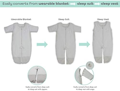 Tranquilo 3-u-1 swaddle Transition Baby Sleepsuit - prozračan sa mrežastim panelima - lako se pretvara između odijela za spavanje,