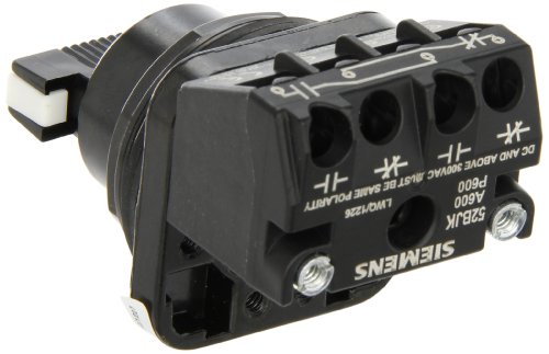 Siemens 52SX2Caba1 Selector Switcret, crna max otporna na koroziju, 3 položaja, održavana operacija, kratka poluga, C kamera, 1 NO