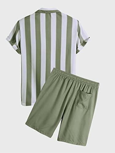 Milumi Muška odjeća za dvije komade Striped Dugme Swit majica i kratke hlače