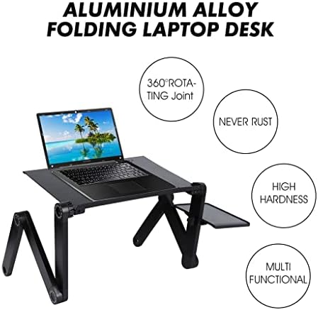TBGFPO Notebook računar Podesivi za laptop stol za laptop aluminijski prijenosni lapdesk za TV kauč na razvlačenje Ergonomsko postolje