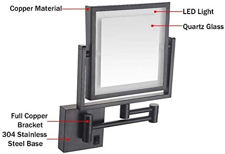 Lianxiao-zidno ogledalo za šminkanje 3x uvećanje koje proširuje sklopivu dvostruku stranu