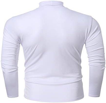 Ležerne majice za muškarce Čvrsto boje Turtleneck High-Stretch dugih rukava slim bluza Slim Fitness Sports Tops