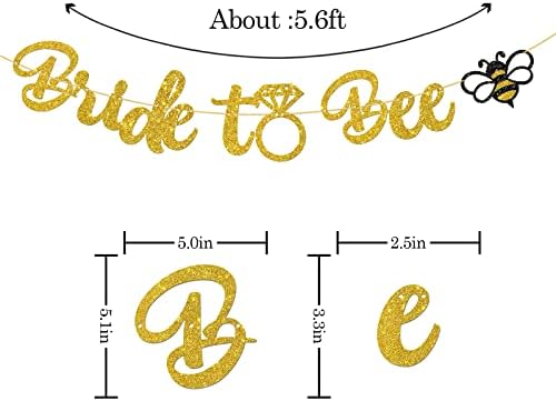 WebEnison mladenka do Bee banner, mladenka za tuširanje za tuširanje, pčelarska tema Angažovača Bachelorette Vjenčani ukrasi - zlatno