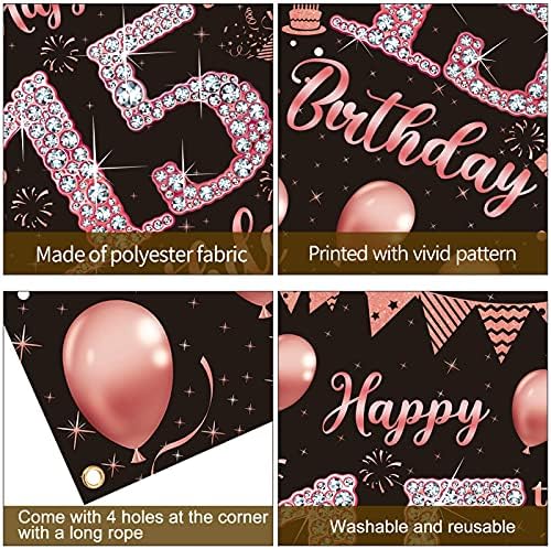 15. rođendan Banner dekoracije & amp ;balon luk Garland Kit za djevojčice, veliki 15 godina Rođendanska zabava poklopac vrata Backdrop