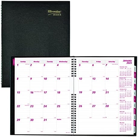 Brownline CoilPro 14-Mjesečni vladani mjesečni planer, 11 x 8,5, crni poklopac, 14-mjesec : 2022 do 2024