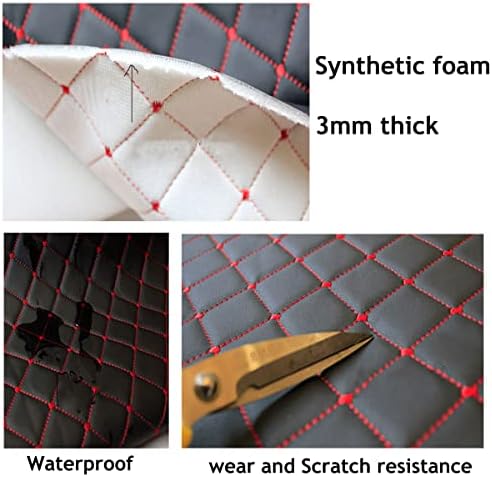 Anti Scratch Vinyl Faux Leather prošivena tkanina debela spužvasta podloga, dijamantski uzorak, DIY presvlake koje se prodaju po metru,