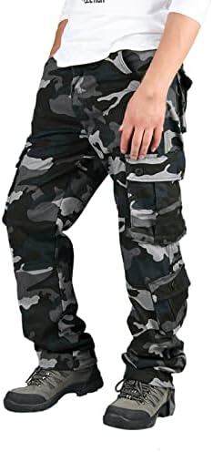 Miashui Little L muške maskirne vanjske Ležerne džepne hlače s više džepova kombinezoni hlače velike veličine Casual hlače