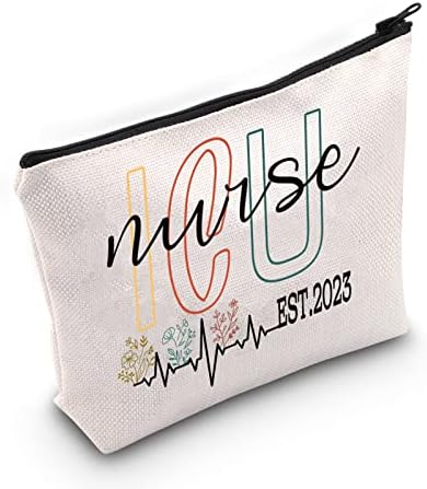 JNIAP ICU medicinska sestra Kozmetička torba Nursing Diplomski poklon ICU Nursinc šminke za medicinu ICU Nurse EST 2023 HAMPUP TAG