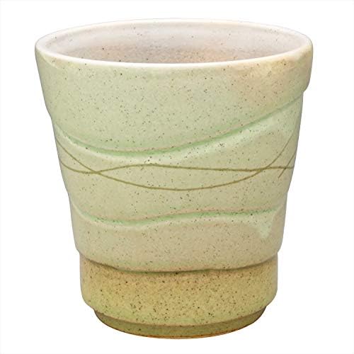 Mino Ware K131120 šochu kup, cca. 10,1 fl oz, keramika, podijeljena topla voda, val, zelena, napravljena u Japanu