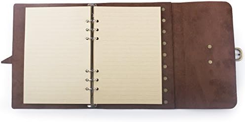 ANCRAFT Classic Soft Fire kožne dnevnik dnevnika za bilježnica sa kopčom za kaiš 6 Vezivo zvona A5 obložen zanatski papir
