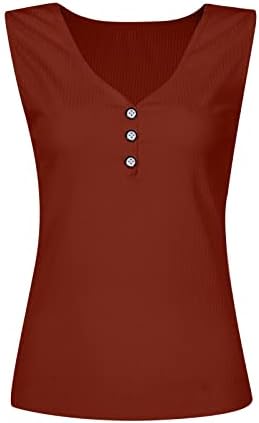 lcepcy Henley rebrasti Tank Top žene Casual jednobojne majice bez rukava sa V izrezom 2023 ljetne trendi bluze sa prslukom