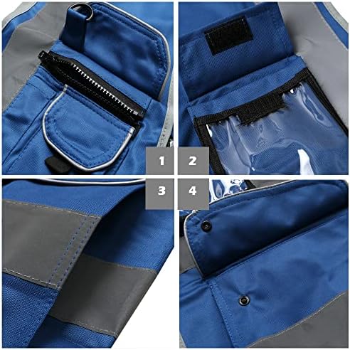 XIAKE klasa 2 Hi Vis reflektirajući sigurnosni prsluk sa 9 džepova i patentnim zatvaračem, sigurnosna radna odjeća, zadovoljava ANSI