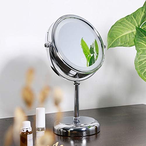 Kxa toaletno ogledalo sa svetlima, LED osvetljeno ogledalo za šminkanje kupatila sa 5x uvećanjem, baterija ili USB napajanjem, dvostrano