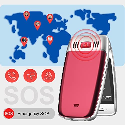 EasyFone T300 4G LTE Senior Flip mobitel, veliki gumb Clear Sound Flip mobilni telefon za starijeg sa SOS gumba, GPS i Big Priključnicom