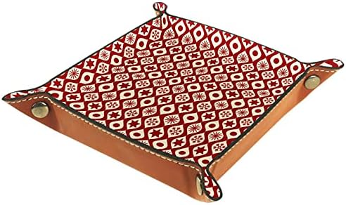 Folding Rolling Dice igre Tray koža Square nakit ladice & gledati, ključ, novčić, Candy Storage Box Red Božić Pattern-01