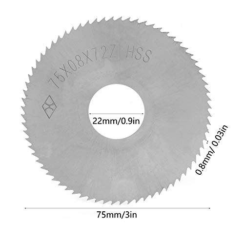 Hilitand list testere 72 zuba 75 x 0,8 x 22 mm HSS dodatak za rezni disk za sečenje čelika, aluminijuma
