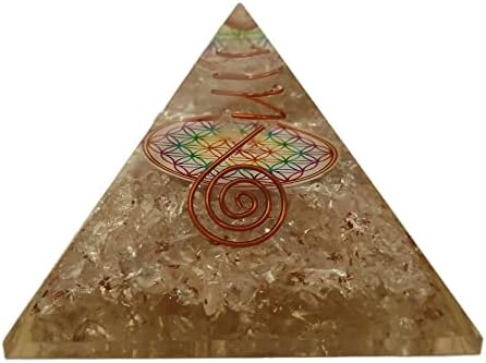 Sharvgun orgonite piramida Clear Gems Kvarcni draguljni cvijet života Orgone piramide negativna zaštita energije 65-70 mm, ETRA velika