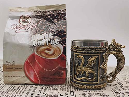 CUZOKOLA Medieval Dungeons and Dragons Cup Gifts, Dnd Goth Game Dragon Mug-14oz višekratna Nerđajući čelik novost šolja za kafu za