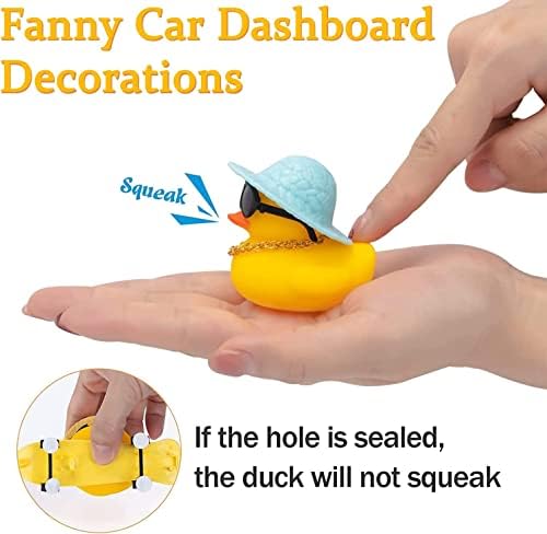 Wounuu Car Duck ukras gumenog patka ukras nadzorne ploče za automatsko uređenje automatske ploče za nadzornu ploču sa mini šeširom,