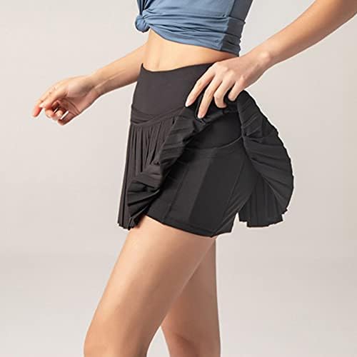 Ženske suknje visokog struka za golf trčanje Skorts sportske fitnes djevojke crne kratke plisirane sportske suknje s džepovima