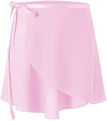 Uttpll ballet plesna suknja Sheer šifon zamotavanje preklapaju kratke suknje s podesivim kravatom struka za mališane / djevojke /
