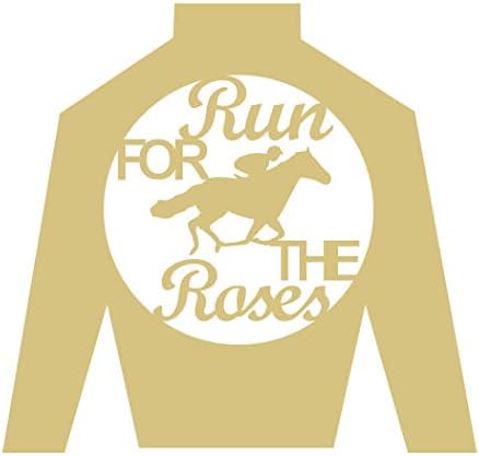 Jockey Silk Run for the Roses Cutout Unfinished Wood Laser Cut Derby Horse Racing MDF Shaped Canvas Style 1
