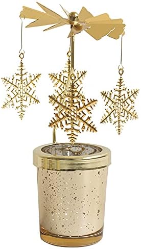 Metalni predenje TeaLight držač, rotirajući svijećnjak Božić svijećnjak pahuljica jelena Božić stablo obrazac za svadbene zabave Božić dekoracije