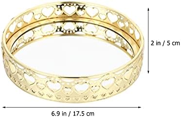 Doitool prsten držač ogrlice od prozirnog stakla ladica za nakit okrugla ploča za srce prstenasta naušnica kozmetička taština držač