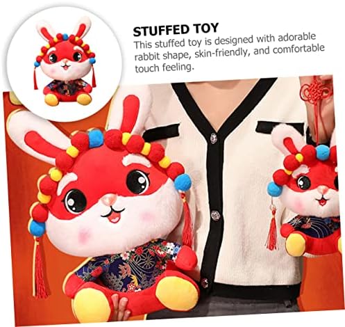BESTOJARD godina zečje plišane lutke plišane plišane životinje Chinoiserie Decor pretvarajte se igračke maskota zeca igračka zeko