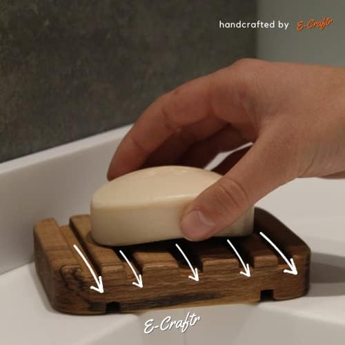 Drveni sapun E-Craftr | 2 pakovanje sapuna | Sapun sa sapunom od bukve | Drveni držač sapuna E-Craftr | Drveni nosač sapuna sa sapunom | Drveni saver sapun