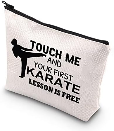 Bdpwss karate girl pokloni Karate kozmetička torba Dodirni Me I Ti prva Karate lekcija je besplatna torbica sa zatvaračem za poklon