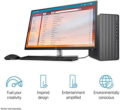 HP Envy Desktop računar, Intel i5-11400 procesor 11. generacije, 32 GB RAM-a, 1TB PCIe SSD, HDMI, VGA, USB-C, Wi-Fi 6, Bluetooth,